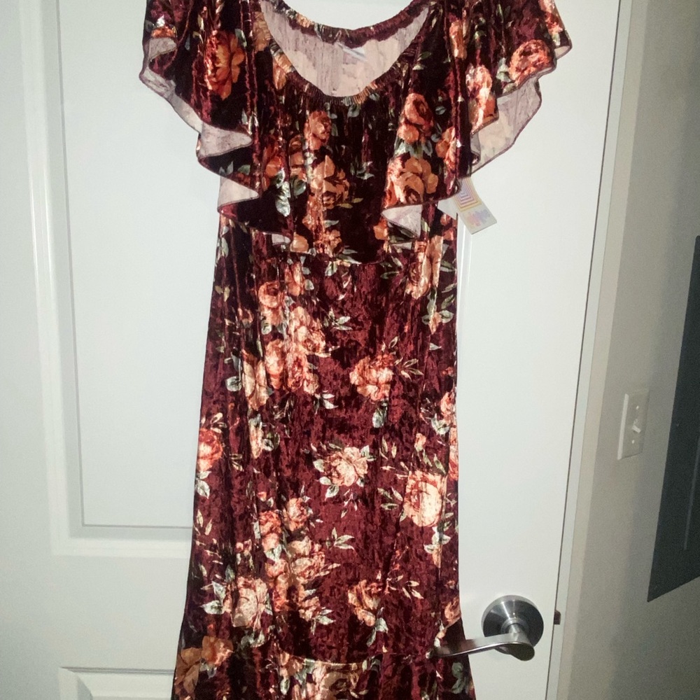 2XL Lularoe Cici - Pink and Burgundy - Floral